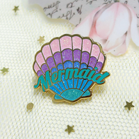 Badge métallique personnalisé avec logo, prix d'usine, petit MOQ, épingles en émail dur brillant et scintillant pour cadeaux