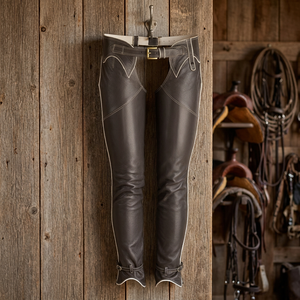 Equestrian Horse Riding and Biker English Full <b>Chaps</b> Premium Quality Genuine Leather Customizable - Product Image 3