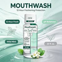 Bain de bouche Menthe Sauvage Double Mélange 20 Fl Oz Protection haleine fraîche 12 heures pH équilibré Huiles essentielles Recommandé par les dentistes