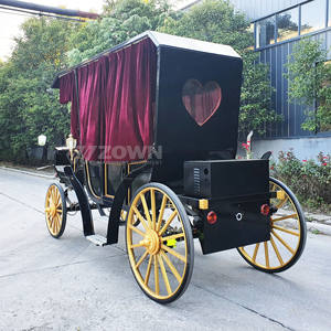 Carro de caballos de boda real de 4 ruedas negro de gama alta, carro de caballos eléctrico para exteriores, transporte especial para turismo - Product Image 2