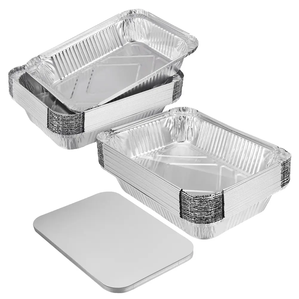 Mini Aluminium Take-Out Verpackung Lebensmittel behälter mit Deckel Einweg Zinn folie Backformen Aufbewahrung boxen Haushalts bedarf