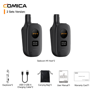 COMICA Seekcom M1 (dos unidades) Auriculares Mini Walkie Talkie UHF 22 Canales, Radio Bidireccional Inalámbrica con Clip, OLED a Prueba de Explosiones - Product Image 4