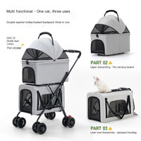 Poussettes pour animaux de compagnie en gros, grandes poussettes doubles pour chats avec vue à 360°, chariot pliable pour chiens, transporteur double pour animaux de compagnie