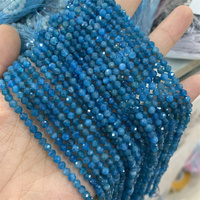 Perles de pierre à facettes naturelles Apatite bleue 2mm 3mm 4mm collier fabrication de bijoux perles de cristal pour la fabrication de bijoux
