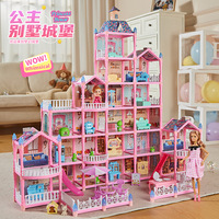 Maison de poupée Château de Rêve Princesse avec lumières, toboggan et meubles – Jouet de jeu d'imitation pour filles