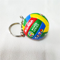 Nouveau porte-clés de volley-ball en cuir PVC personnalisé 3D miniature de luxe mignon, jouet de charme pour cadeaux