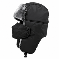 Gorro Ushanka de Invierno con Máscara Facial Desmontable, Orejeras Forradas de Piel Sintética, Correa Ajustable para la Barbilla, Impermeable, Resistente al Viento, Estilo Vintage, Unisex