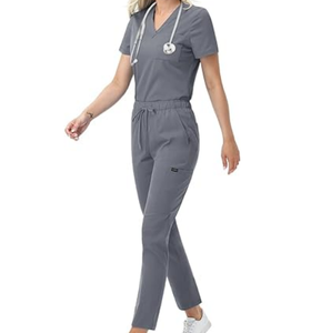 Scrub gigi lengan pendek wanita Set kustom seragam kerja kedokteran gigi scrub Perawatan dibuat isolasi bedah spandeks - Product Image 3