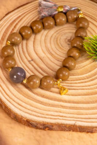 Wholesale Unisex Classic Bohemian Natural Incense Beads Golden Grey Agate <b>Bracelets</b> Tassel Teardrop Charm <b>Healing</b> Reiki Woven - Product Image 4