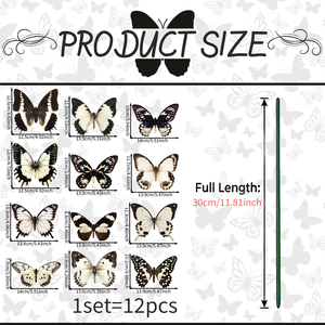 Juego de 12 adornos decorativos para jardín con forma de mariposas <span class=keywords><strong>Papilio</strong></span> helenus y <span class=keywords><strong>Papilio</strong></span> lochius. - Product Image 6