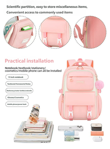 Set di Tre Pezzi <span class=keywords><strong>Zaino</strong></span> Scolastico per Studenti delle Scuole Elementari, <span class=keywords><strong>Zaino</strong></span> Casual Leggero per Ragazze, Impermeabile in Poliestere - Product Image 6