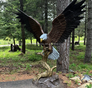 Hoogwaardig gepolijste villa-tuin decoratie, gietmetalen dierenbeeld, groot bronzen vliegende adelaar standbeeld - Product Image 5