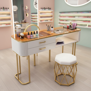 Muebles de Diseño Moderno para Salón de Uñas, Sillas de Manicura de Madera, Mesas de Manicura, <span class=keywords><strong>Mesa</strong></span> de Uñas al por Mayor para Salón de Belleza - Product Image 4