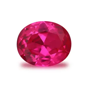 Wholesale Price Corundum Stones 8# Synthetic Ruby Gemstone Oval Shape Cut Loose Gems