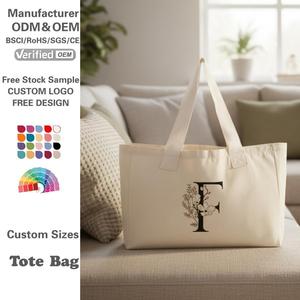 <span class=keywords><strong>Borsa</strong></span> Tote Unisex London 2026 in Tela di Cotone Beige, Grande e Resistente, con Logo Personalizzato e Cerniera, Riutilizzabile - Product Image 1