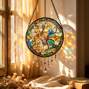 Cattura Sole in Vetro Colorato e Cristallo Art Déco con Uccelli, 16 cm, Ornamento da Appendere alla Finestra, Decorazione per la Casa, Regalo per la Festa della Mamma - Product Image 1