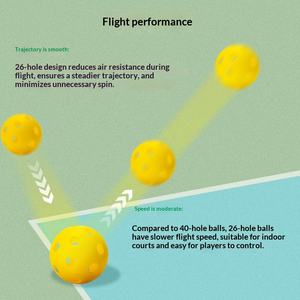 כדור פיקלבול אלסטי TPE בהזרקה, מותאם אישית על ידי יצרן מקור (OEM), 26/40 חורים, לתחרויות פנים/חוץ - Product Image 2