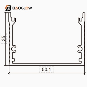 โปรไฟล์อะลูมิเนียมแบบไม่มีร่องสำหรับไฟ LED ขนาด 50*35 ซม. แบบกำหนดเองได้ พร้อมแผ่นกระจายแสงอะลูมิเนียมแบบใสและแบบขุ่น ลดราคาพิเศษ - Product Image 5