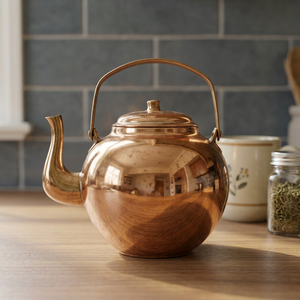 <b>Vintage</b> Metal Tea <b>Kettle</b> With Lid And Metal Handle Round Design Water Pot <b>Kettles</b> - Product Image 6