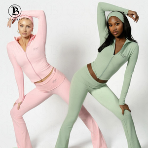 2026 Tall Girl Friendly Set Custom Logo Woman Yoga Long <strong>Pants</strong> 2 Piece Suit Gym With Zipper Fitness Tracksuit Women <strong>Clothes</strong> Set - Product Image 1