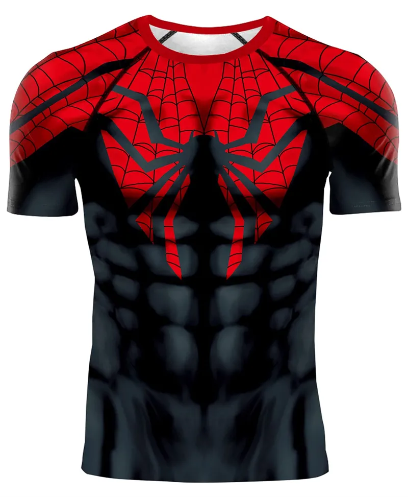 Custom Spiderman America Captain Dead pool Men Superhero cosplay Compression t Shirt Athletic Fitness Top T Shirts for Men