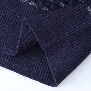 Maglieria <span class=keywords><strong>di</strong></span> lusso personalizzata con scollo a V Navy monopetto <span class=keywords><strong>in</strong></span> <span class=keywords><strong>cotone</strong></span> marca Cardigan lavorato a maglia <span class=keywords><strong>in</strong></span> <span class=keywords><strong>filo</strong></span> dorato maglione donna - Product Image 6