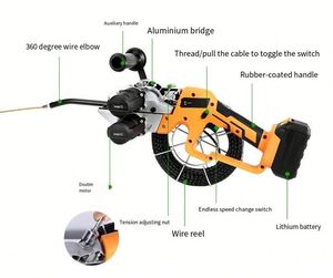 Rechargeable Brushless Lithium Wire Threading Machine Electric Cable <b>Puller</b> Pipe Wiring for Cable Manufacturing Equipment - Product Image 3