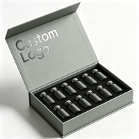Boîte cadeau magnétique personnalisée de luxe avec insert en mousse EVA, capacité de 12 flacons, boîte en papier, logo personnalisé, emballage pour flacon d'huile cosmétique