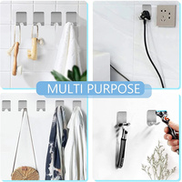 Support mural multifonctionnel en acier inoxydable pour rasoir, à forte capacité de charge, avec crochets adhésifs et étagère de rangement