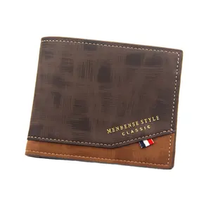 Men's Wallet Pu Leather Wallets Custom Logo Good Quality Business Style Wholesale Factory