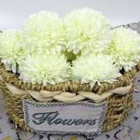 Têtes de fleurs artificielles en pompons de chrysanthèmes pour mariage, Noël, Pâques, fête, bricolage, réunion, maison