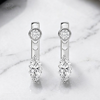 Boucles d'oreilles en diamant de laboratoire certifié IGI, montures personnalisées en or 18 carats avec diamant de laboratoire taille marquise, fermoirs d'oreille amovibles, bijoux