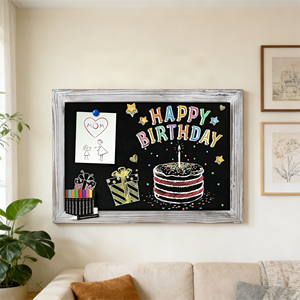 Tableau noir magnétique mural brun torréfié 18'' x 24'' avec craie et gomme pour restaurants, cafés et décoration intérieure - Product Image 1