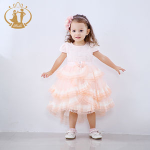 Vestidos <span class=keywords><strong>de</strong></span> encaje Vintage con mangas abullonadas para niñas, ropa <span class=keywords><strong>de</strong></span> encaje a rayas con mangas abullonadas, trajes <span class=keywords><strong>de</strong></span> boda para niñas, vestidos <span class=keywords><strong>de</strong></span> fiesta <span class=keywords><strong>de</strong></span> desfile en capas, ropa <span class=keywords><strong>de</strong></span> cola <span class=keywords><strong>de</strong></span> bebé - Product Image 3