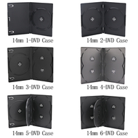 SUNSHINE Boîtiers de remplacement en vrac pour jeux PS4 Slim, CD et DVD, pour contenir 2, 3, 4 ou 5 disques avec plateaux à rabat, boîtiers DVD noirs de 14 mm pour un seul disque
