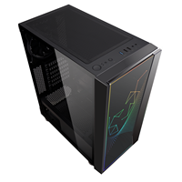 Boîtier d'ordinateur SAMA OEM Serve Atx avec panneau frontal en verre, bande ARGB, boîtier de jeu