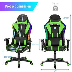 Échantillon Gratuit Nouveau Design Chaises de Gaming RGB Chaise de Bureau <span class=keywords><strong>Gamer</strong></span> Haute Qualité <span class=keywords><strong>avec</strong></span> LED - Product Image 2