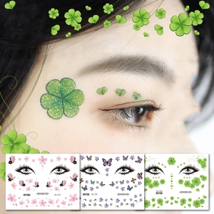 2025 ambiental impermeable temporal maquillaje personalizado Festival baile Color tatuaje lindo brillo serie cara pegatinas - Product Image 2