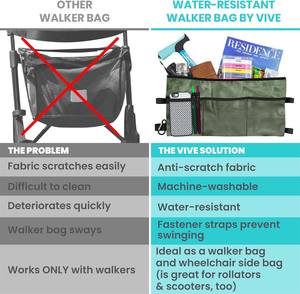 Free sample Hot Sell Taiwan <b>Pearl</b> Coated Crutch <b>bag</b> Lightweight Crutch <b>Bag</b> Universal Crutches Accessory Carryon Pouch - Product Image 6