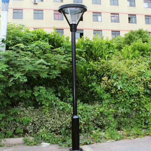 โคมไฟสนาม LED แบบติดตั้งภายนอกอาคาร โครงเหล็ก โคมแก้ว ป้องกันน้ำ IP66 แสงขาวกลาง 2700K ใช้ไฟ AC 220V พร้อมเซ็นเซอร์ตรวจจับความเคลื่อนไหว ใช้พลังงานแสงอาทิตย์ - Product Image 3