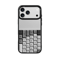Coque de téléphone AG Feeling Black Edge avec motif clavier pour iPhone 17, 17 Pro Max, 16 Pro, 15, 15 Pro Max – Coque magnétique