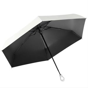 Custom Logo Portable Ring Handle Vinyl <b>Sunscreen</b> Foldable Wholesale Sunny Rainy Sun Capsule Folding Small Mini Pocket Umbrella - Product Image 5