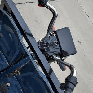 Tricycle électrique cargo bleu marine, pneus tout-terrain à crampons, suspension à ressorts à lames, boîte à batterie sous le siège, pour utilisation en agriculture. - Product Image 6