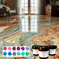 Peinture époxy pour sols 100% solide, haute dureté, résistante à l'usure, application simple au pinceau, finition marbre, peinture auto-nivelante