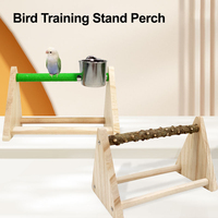 Vente en gros de perchoir debout en bois, aire de jeux amusante, fournitures de cage pour animaux de compagnie, accessoires de volière, produits pour oiseaux