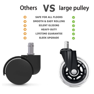 Ruedas de Repuesto para Silla de Oficina, de Plástico y Goma, Giratorias, de 3 Pulgadas, Resistentes, para Escritorio de Computadora y Juegos, con Rodamiento Suave - Product Image 3