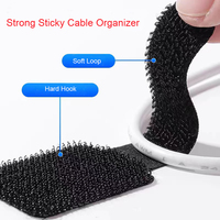 Organisateur de câbles en nylon écologique réglable, auto-adhésif double face, attaches pour câbles à boucles 3M, support de câbles pour la maison et le bureau