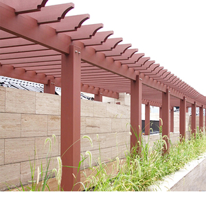 Hermosa <span class=keywords><strong>madera</strong></span> plástico compuesto pérgola poste Popular WPC decorativo Sleeper impermeable poste WPC gran Gazebo jardín pérgola conjunto - Product Image 2
