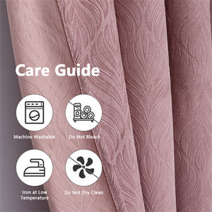 Rideaux personnalisés Bindi Rideau rose de luxe en tissu <span class=keywords><strong>jacquard</strong></span> gaufré haute texture pour fenêtre - Product Image 5
