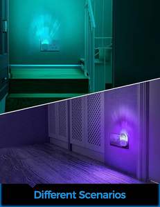 Mini <span class=keywords><strong>veilleuse</strong></span> LED à capteur RGB 8 couleurs en acrylique 0,5W, blanc chaud, à brancher, intensité réglable, lumière moderne pour chambre à coucher - Product Image 5